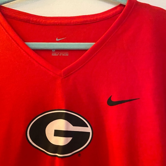 Nike Georgia UGA Performance V Neck Top - Picture 2 of 5
